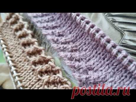 Красивая кайма на основе резинки🧶knitting pattern.