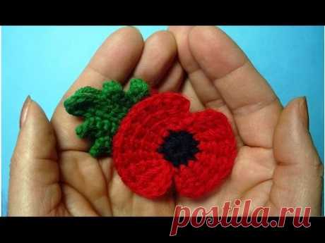 Traditional crochet poppy flower -  memory of First World War 11 november