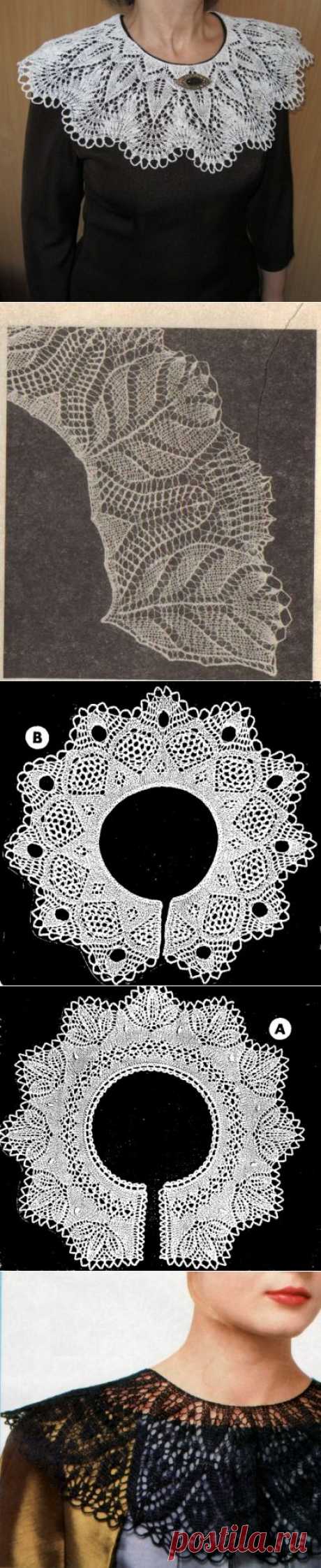 Воротнички спицами. Схемки / Вязание спицами / Вязание для женщин спицами. Схемы