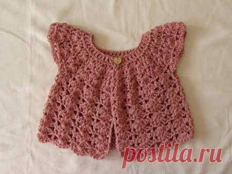 How to crochet a pretty shell stitch cardigan / sweater - baby and girl's sizes