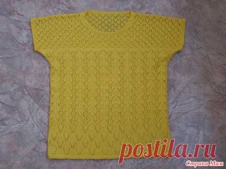 Желтая футболка внучке спицами - Вязание - Страна Мам