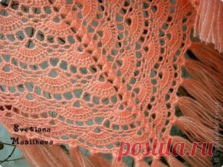 Вязание - Персиковая шаль