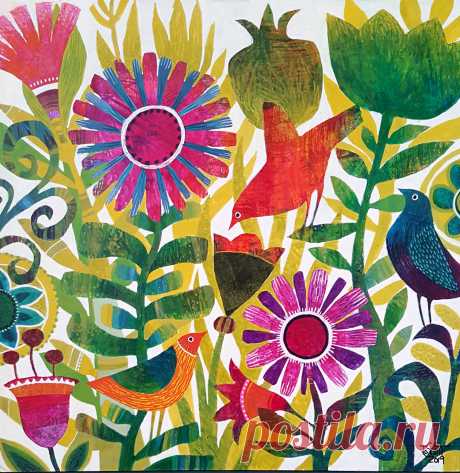 a busy bird day | Jo Scott Art