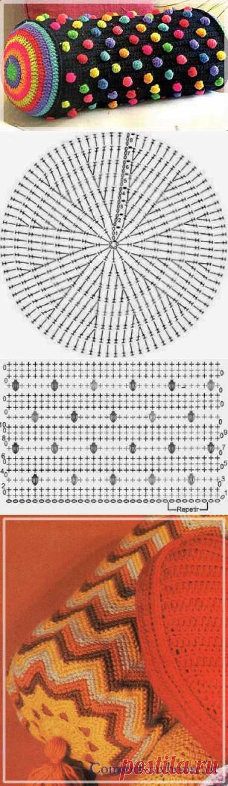 Подушки валики крючком |  и тепло моего дома