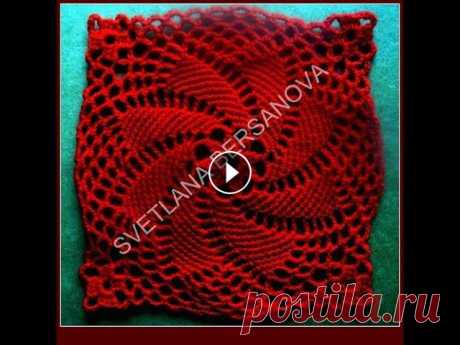 один из вариантов квадратного мотива крючком МЕЛЬНИЦА. crochet patterns...