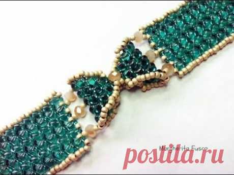 Tutorial come fare un bracciale a fiocco con perline superduo / twin  braccialetto Papillon