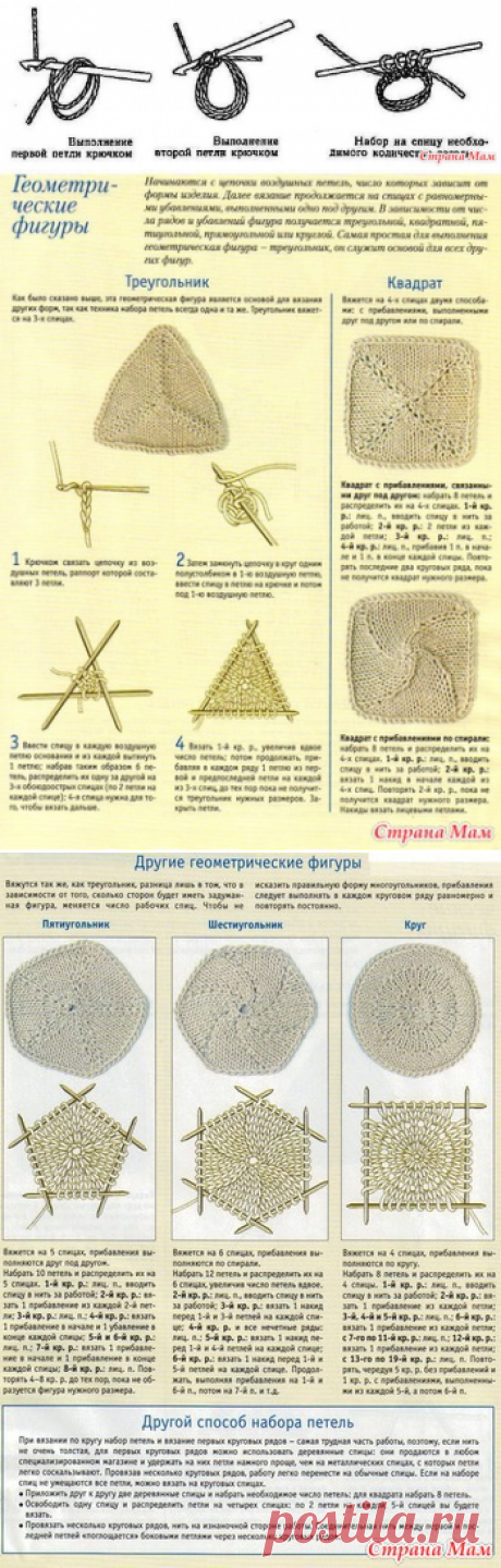 Способы набора петель при вязании из центра - Вязание - Страна Мам