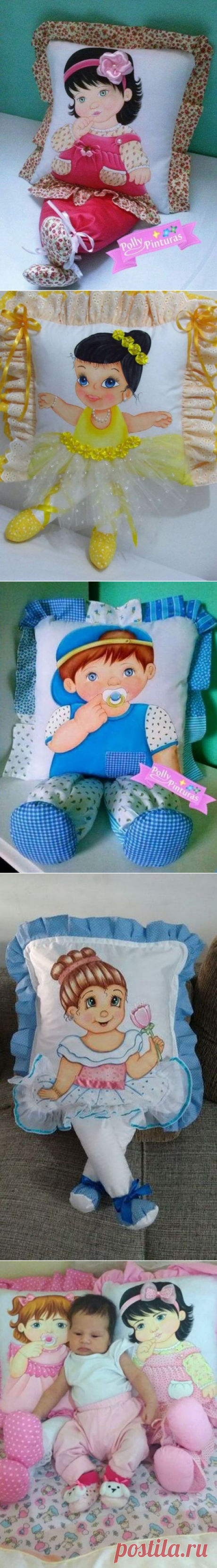 Очаровательные подушки-куклы с ножками