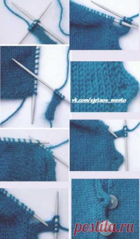 Петли для пуговиц при помощи шнура l-cord из журнала “Creative Knitting”