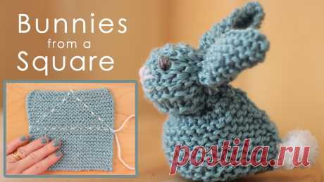 Как вязать кролика с квадрата - How to Knit a Bunny from a Square How to Knit an Easter Bunny from a Square with free Knitting Pattern and Video Tutorial by Studio Knit.