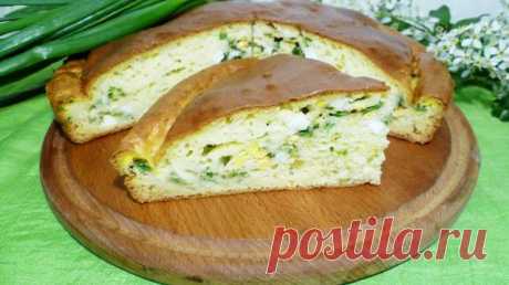 Заливной пирог на кефире с яйцом и зеленым луком Автор рецепта Ксюшина Кухня - Cookpad