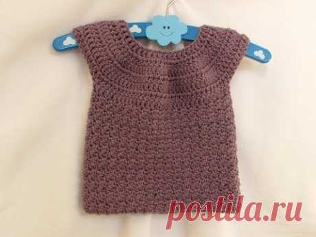 VERY EASY crochet baby / girl's bobble dress tutorial - part 1