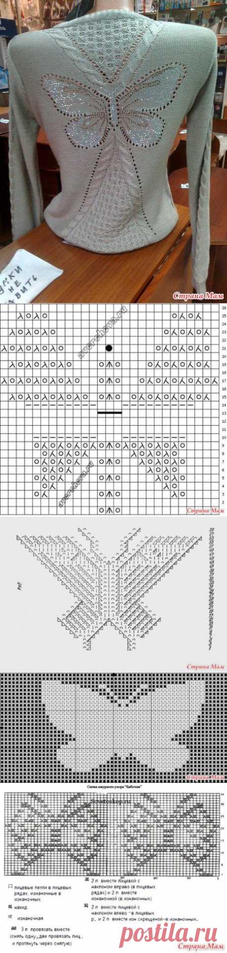 Схемы вязания бабочек