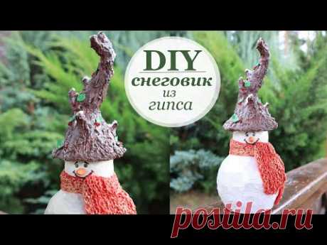 Новогодняя поделка Снеговик своими руками из гипса /  DIY Christmas craft Plaster Snowman - YouTube