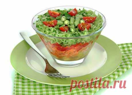 Постный салат из овощей и стручковой фасоли | Вкусные Рецепты
