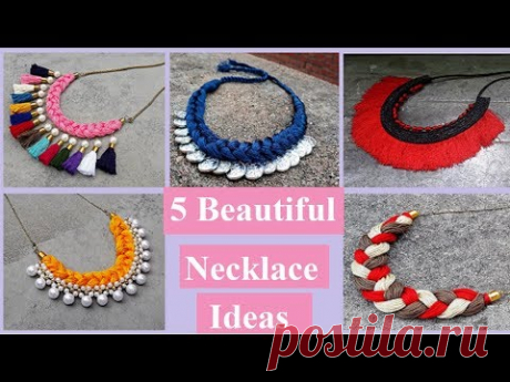 5 Handmade Necklace Ideas | How To Make Silk Thread Necklace At Home | Creation&you