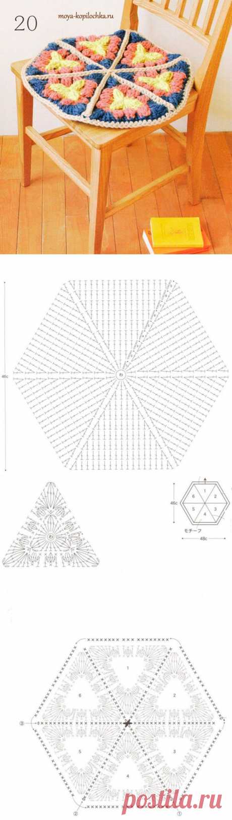 Подушки — сидушки. 40 ковриков на сиденья со схемами - Вязание - Моя копилочка