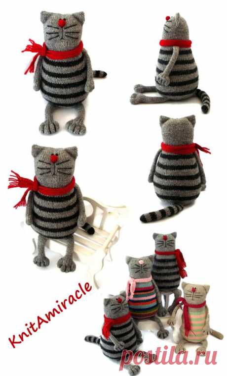 #knitting #knittingpatterns #knittedcat #cat #kitty #softtoys #knittedtoys