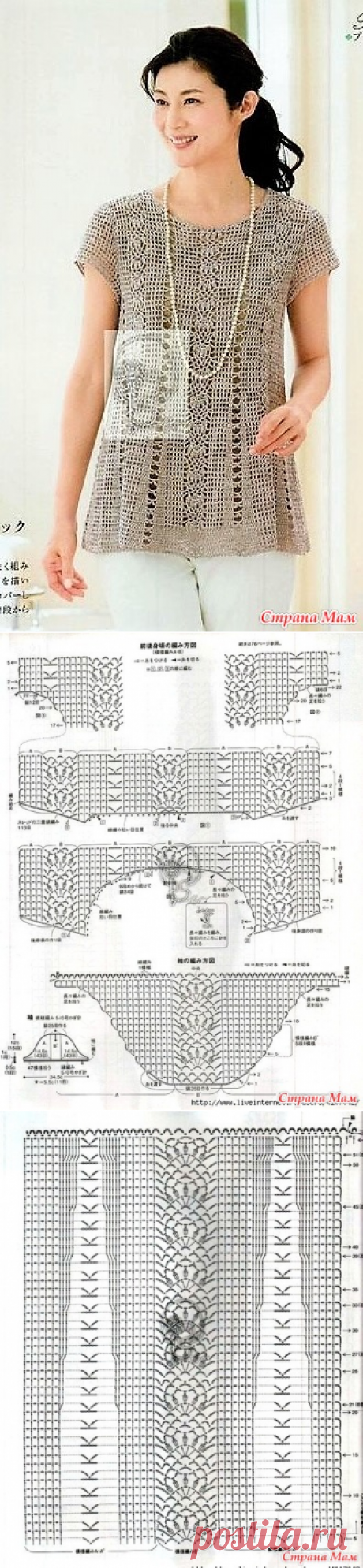 Ажурная туника-трапеция. Крючок. - ВЯЗАНАЯ МОДА+ ДЛЯ НЕМОДЕЛЬНЫХ ДАМ - Страна Мам