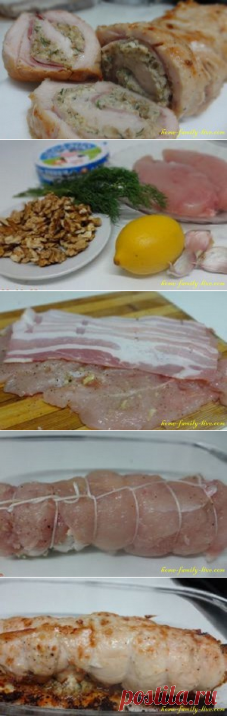 Рулет из куриного филе/Сайт с пошаговыми рецептами с фото для тех кто любит готовить