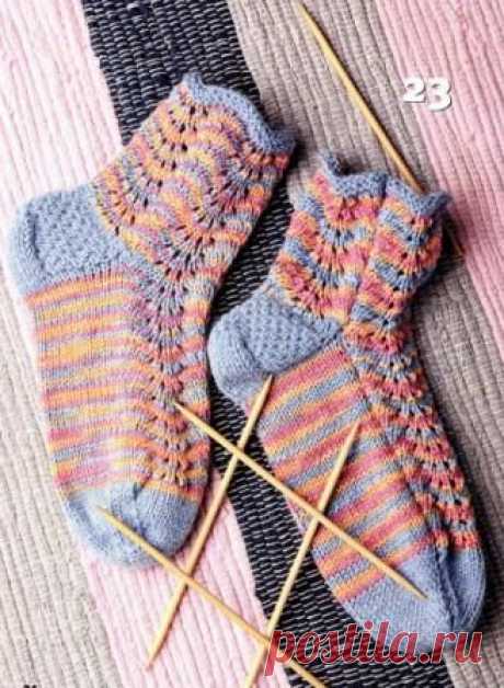 Ажурные носки, вязаные на двух спицах | Вязание для Вас