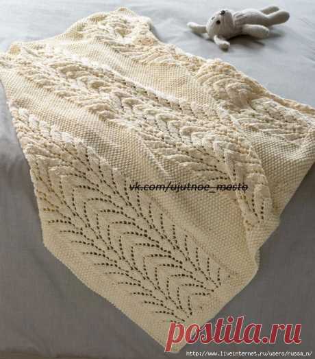 Плед детский спицами &quot;Classic lace baby throw&quot;