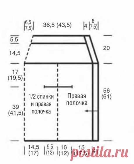 Ажурный пуловер-жилет с большим воротником спицами

Изысканный ромбовидный узор жилета выполняется в поперечном направлении от передней планки правой полочки единым полотном. А-линия большого воротника, закрывающего плечи, образована укороченными рядами. Но все это не должно вас смущать: инструкция поможет довести дело до конца!

Описание модели

Размеры: 36/38 (44/46)

Вам потребуется: пряжа (55% шерсти, 45% хлопка; 130 м/50 г) -400 (450) г бежевой; круговые спицы № 4,5; ...