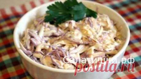 Вкусный салат из краснокочанной капусты с колбасным сыром рецепт » Рецепты вкусных салатов