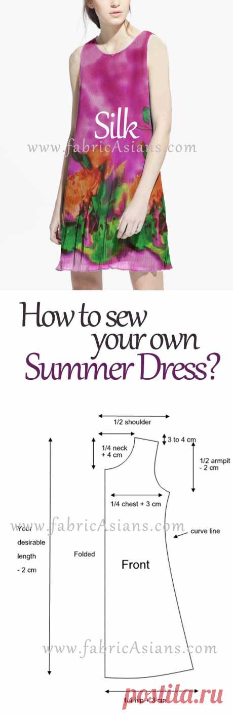 How to make your summer dress? It is easy. Tunic dress sewing pattern. summer dress sewing pattern free. | Sömnad toppar klänningar | Sewing Summer…