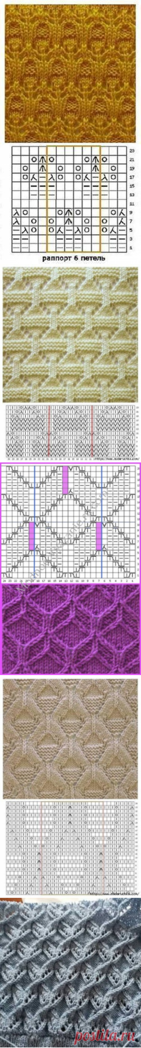 Подборка красивых узоров спицами