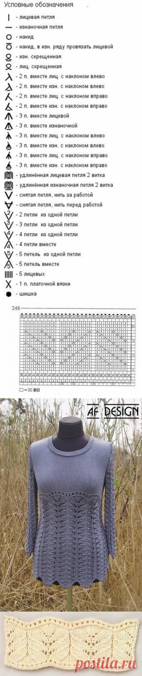 Благородный узор для вязания туники — Сделай сам, идеи для творчества - DIY Ideas