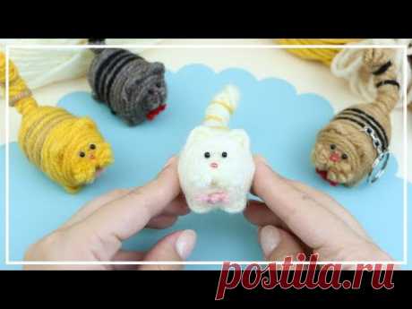 Маленький толстый Котик из Ниток для вязания 🐱🧶🐱 Cute Fat Cat of Yarn - Making Idea 🌟 DIY NataliDoma