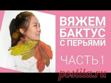 МК: Вяжем бактус с перьями/Pinchashawl/ЧАСТЬ 1