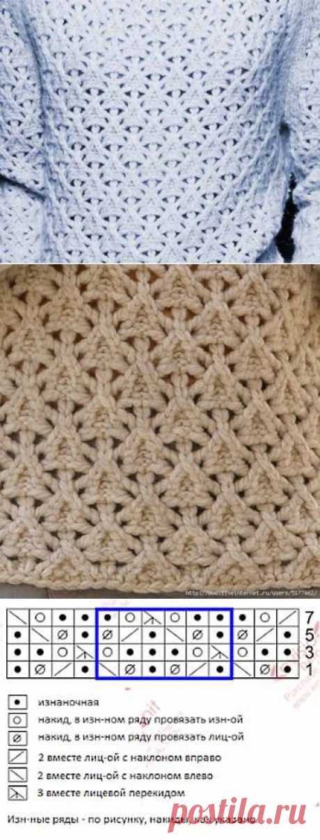 Необычный узор для вязания спицами / Вязание спицами / Вязание спицами для начинающих