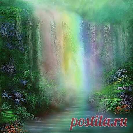 Chakra Waterfalls Mixed Media by Carol Cavalaris - Chakra Waterfalls Fine Art Prints and Posters for Sale