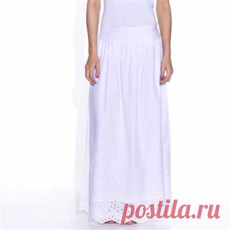 Long Skirt with Broderie Anglaise Hem, 100% Cotton   £14.70
This long skirt is enhanced with a broderie anglaise hem. Wide waistband. Gypsy skirt with side zip fastening. Broderie anglaise trim on the hem. Length approx. 95 cm. 100% cotton, fully lined with cotton voile.