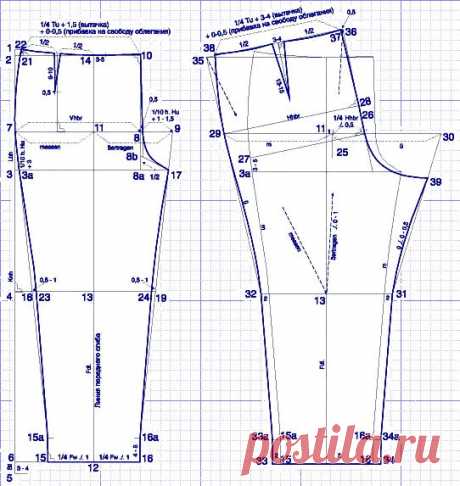 Строим выкройку брюк для полненькой..