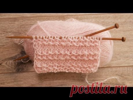 Узор «Цепочка из протяжек» спицами 💫 Knitting Chain Pattern