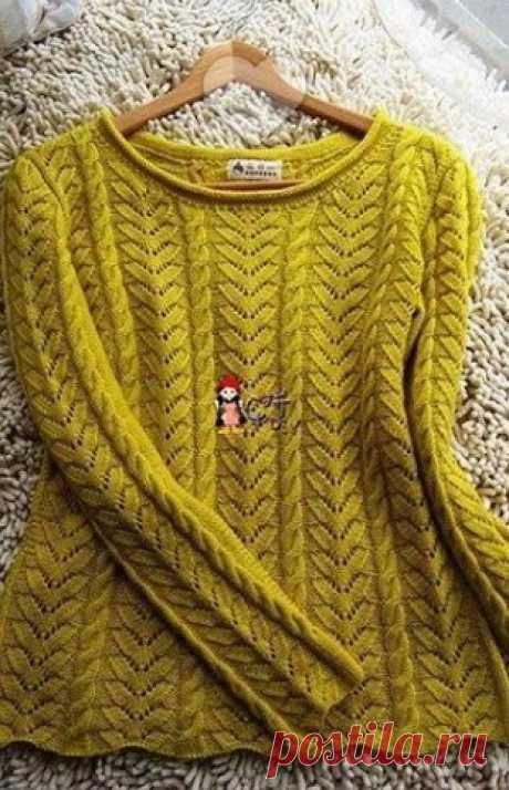 Рельефный узор для пуловера