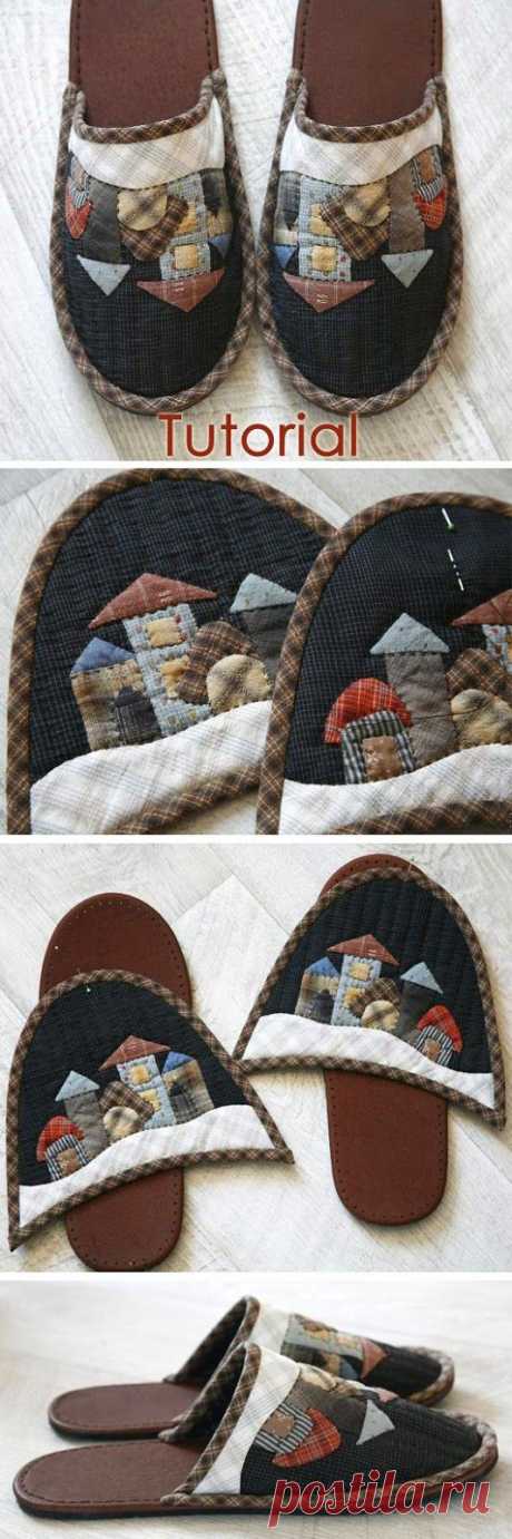 Sew cozy slippers. Quilting and patchwork. DIY tutorial in pictures.
Шьем уютные домашние тапочки https://www.handmadiya.com/2015/09/patchwork-slippers-tutorial.html