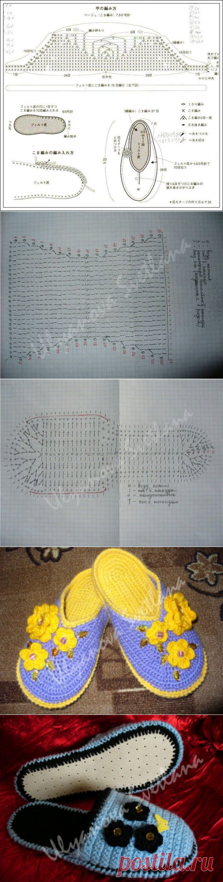 Уютные домашние тапочки, связанные крючком — Делаем руками