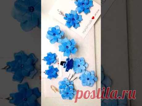 Jeans Flowers Earrings in polymer clay! how to make. #polymerclay