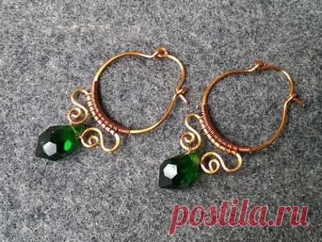 Copper wire earring - How to make wire jewelry 151