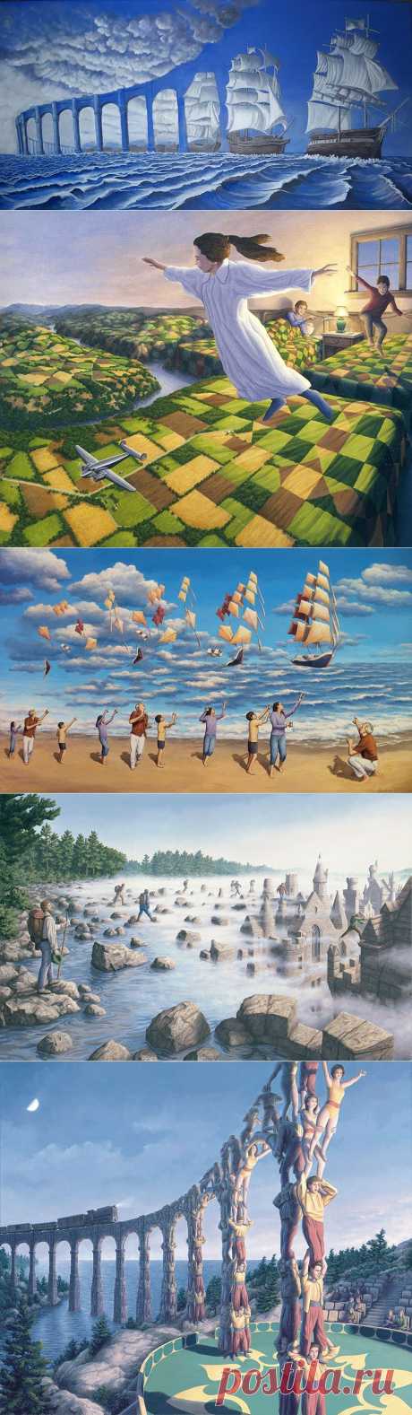 25 Mind-Twisting Optical Illusion Paintings By Rob Gonsalves