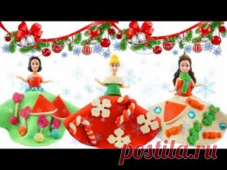 Play Doh Sparkle Disney Princess Super Christmas Dress  For Disney Princess Aurora & Snow White