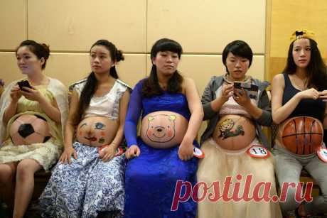 Чунцин. Китай. Муниципальная больница организовала конкурс беременной женщины. Более 30 изображений пожеланий, ожиданий. будущего ребенка. Здоровье матери: