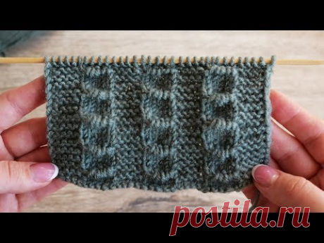 Узор «Окошка» спицами | «Windows» knitting pattern | Minik yüzük modelinin yapılışı - YouTube