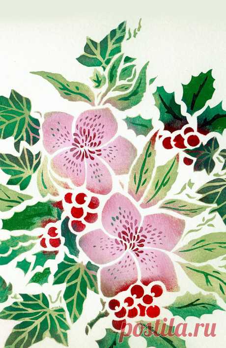 Hellebore & Ivy Stencil - Henny Donovan Motif Delicate Christmas rose, holly and ivy stencil
2 layer 2 sheet stencil
The Hellebore & Ivy Stencil depicts the delicate winter blooms of the Hellebore Christmas Rose, intertwined with detailed ivy and holly berries and leaf motifs. This beautiful stencil is ideal for creating all year round decorative touches or special Christmas cards and table napkins. Two layer stencil with easy to use registration dots for aligning second l...