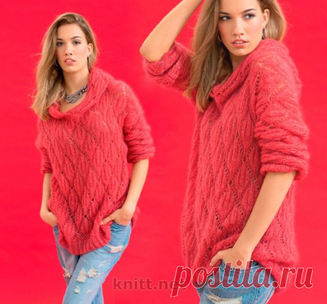 Пуловер из мохера с капюшоном | knitt.net | Все о вязании
