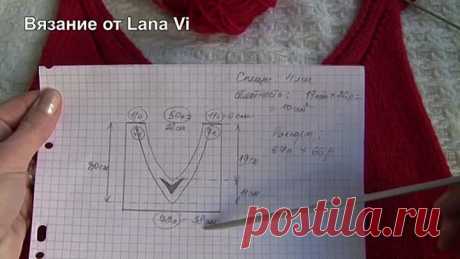 ГОРЛОВИНА спицами_ V-образная, ажурная. V-образный ВЫРЕЗ. Детальный МК. Вязание спицами_ горловины